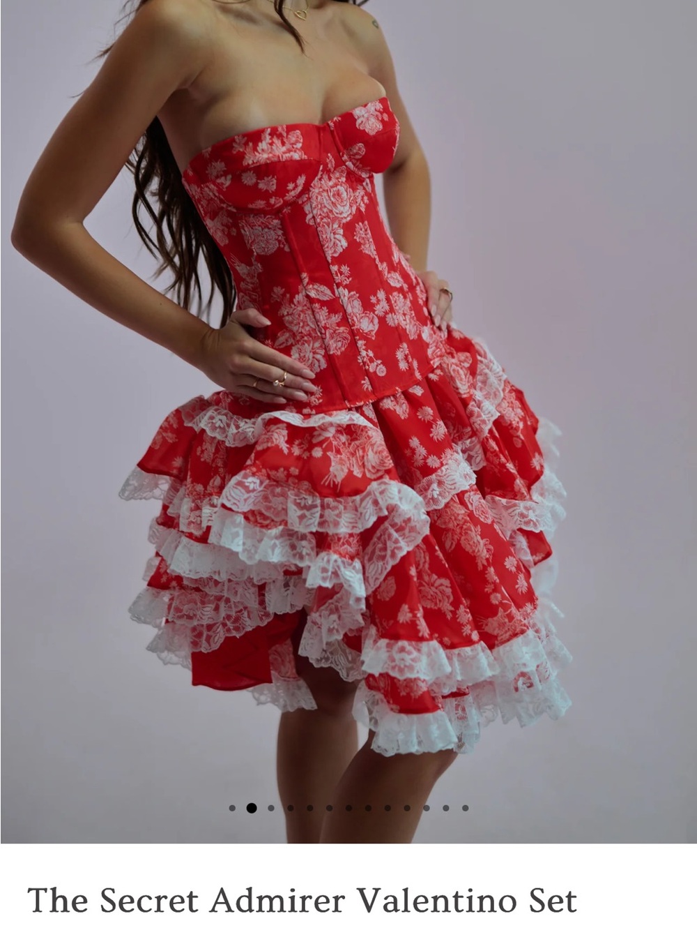 Selkie Red Floral Strapless Corset large secret admirer
